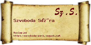 Szvoboda Sára névjegykártya