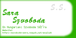 sara szvoboda business card